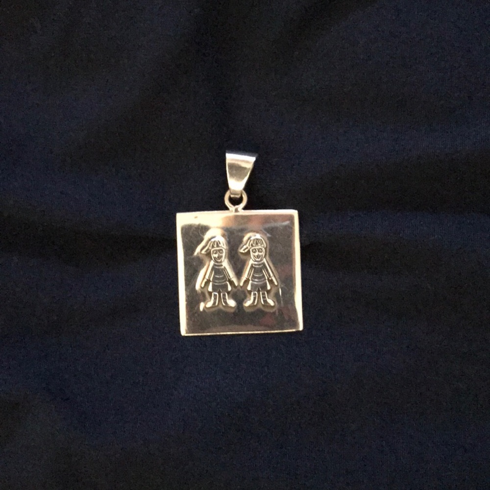 Sterling silver 2 boys .925 boys pendant